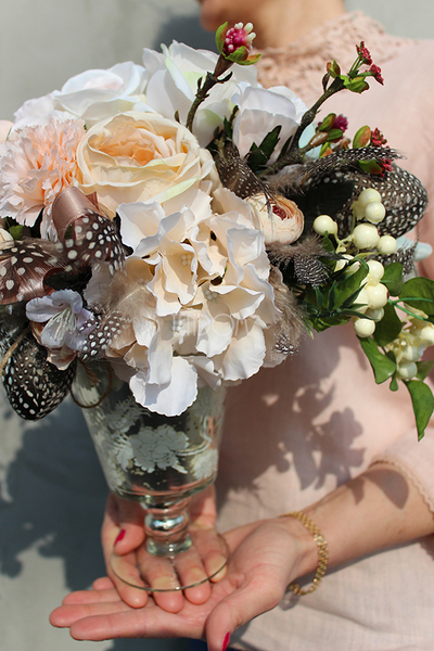 Tesla kompozycja wielkanocna w szklanym naczyniu wys.33cm