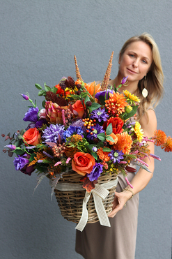 bogaty jesienny kosz Hefrano, wys.62cm  