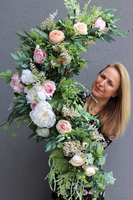 girlanda z wysokiej jakości białych i różowych kwiatów, Eligia Renoma, dł.100cm