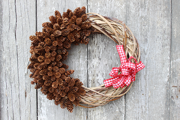 Dekoracje Zimowe wianek / stroik dekoracyjny, szer.40cm