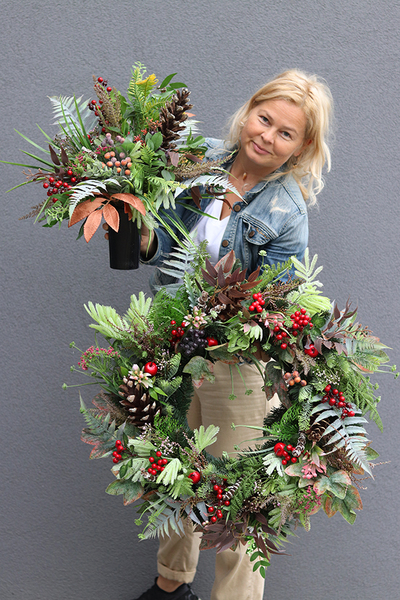 Leśne Runo, bukiet nagrobny, wys.53cm 