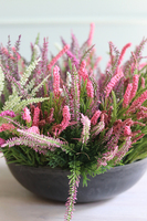 kompozycja kwiatowa w okrągłej misie, Wrzosy Rani, wym.20x46cm 