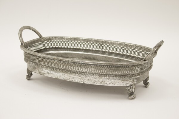 Ivonne, taca lustrzana z dekoracyjnym brzegiem, wym.15.5x44.5x26.5cm