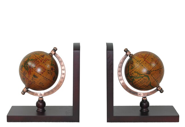 Globe, komplet 2 szt. podpórek / blokad do książek, wym.17.5x33x10cm
