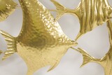 marynistyczny złoty decor ścienny, Angelfish, wym.44x142cm