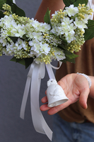 Wiosenny Bez, wianek z białego bzu, śr.35cm