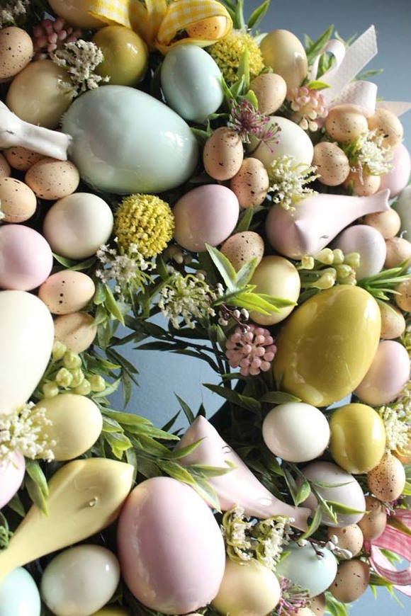 elegancki wianek na drzwi / stroik na stół Easter Decoration, śr.36cm