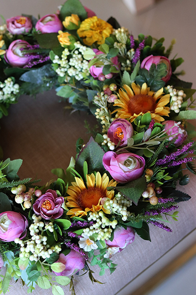 wianek na drzwi Sielanka, śr.40cm  