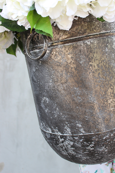 kompozycja kwiatowa Grigio biała hortensja XL, wys.70cm