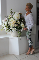 Florencja Biel-Beż kompozycja kwiatowa / bukiet wys.100 x śr.85cm 