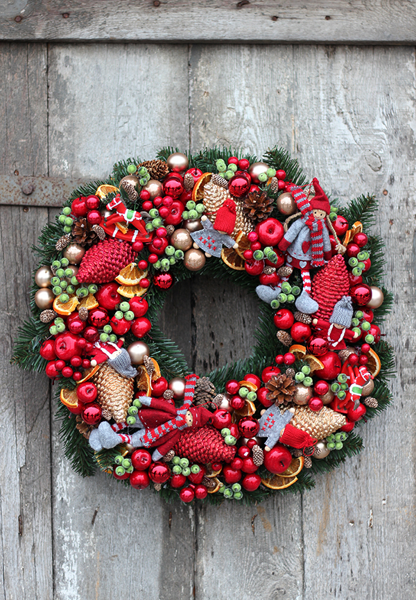 Urokliwa Wigilia, dekoracyjny wianek, śr.45cm