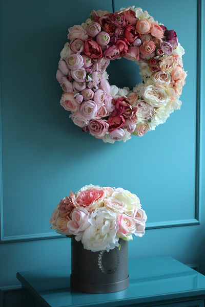 Bella 2, kompozycja kwiatowa / bukiet Flowerbox, wys.34cm