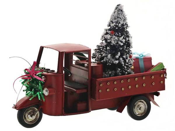 Automobil A, figurka świąteczna, autko z choinką, wym.19x23x11cm 