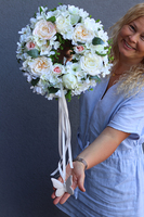 Biellana z Motylem, dekoracyjny biały wianek, śr.30cm