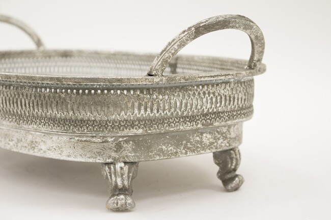 Ivonne, taca lustrzana z dekoracyjnym brzegiem, wym.15.5x44.5x26.5cm