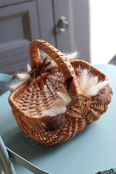 brązowy koszyczek wielkanocny, Natural Easter, wys.23cm