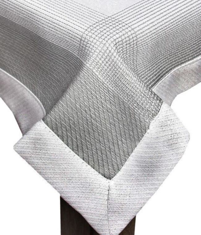 Modesty, elegancki obrus, szary, wym.140x220cm