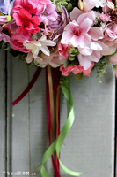 bogaty wianek na drzwi, Różowa Kraina 2, śr.32cm 