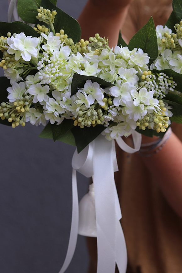 Wiosenny Bez, wianek z białego bzu, śr.35cm