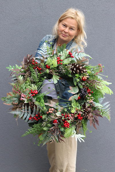 Leśne Runo, komplet dekoracji nagrobnych, wieniec + bukiet