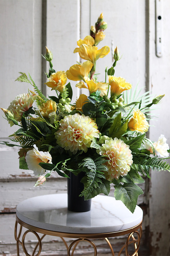 Gurosa, bukiet nagrobny z żółtymi kwiatami, wys.63cm