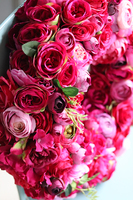 Brightenna Big, bardzo bogaty, fuksjowy wianek, śr.50cm 