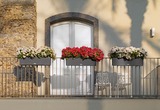 Balconera Cottage, elegancka donica z nawadnianiem, brązowa, dł.50cm