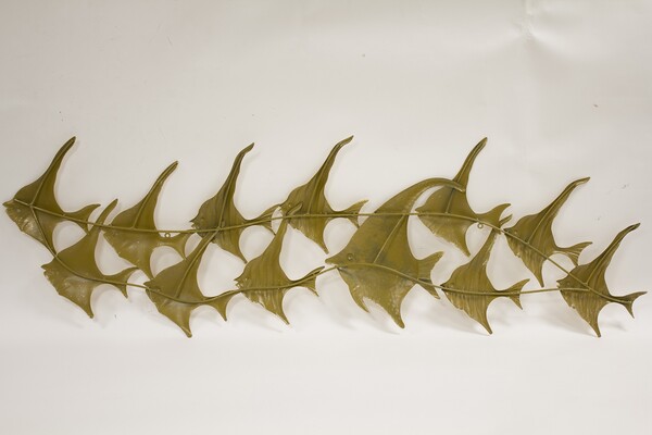 marynistyczny złoty decor ścienny, Angelfish, wym.44x142cm