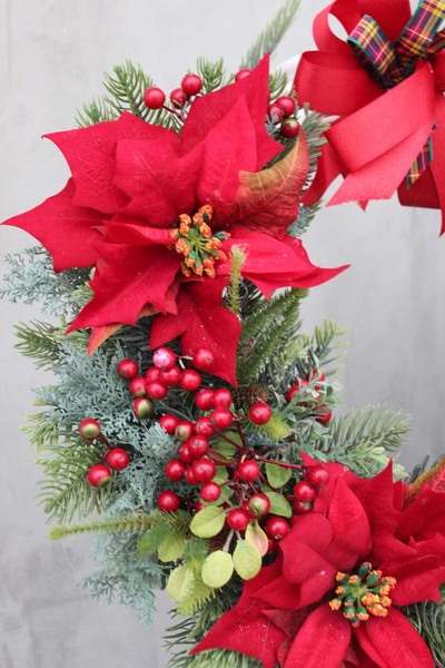 Gwiazda Betlejemska wianek stroik dekoracyjny, szer.40cm