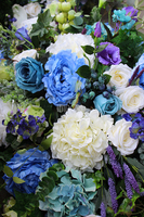 dekoracja / wiązanka nagrobna XXL Niebieska, dł.145cm 