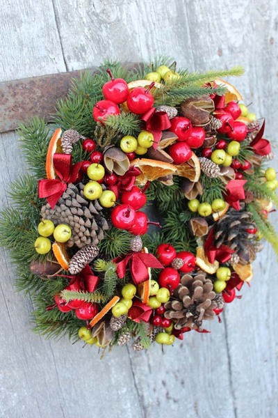 elegancki wianek na drzwi, Urocze Święta, śr.27cm