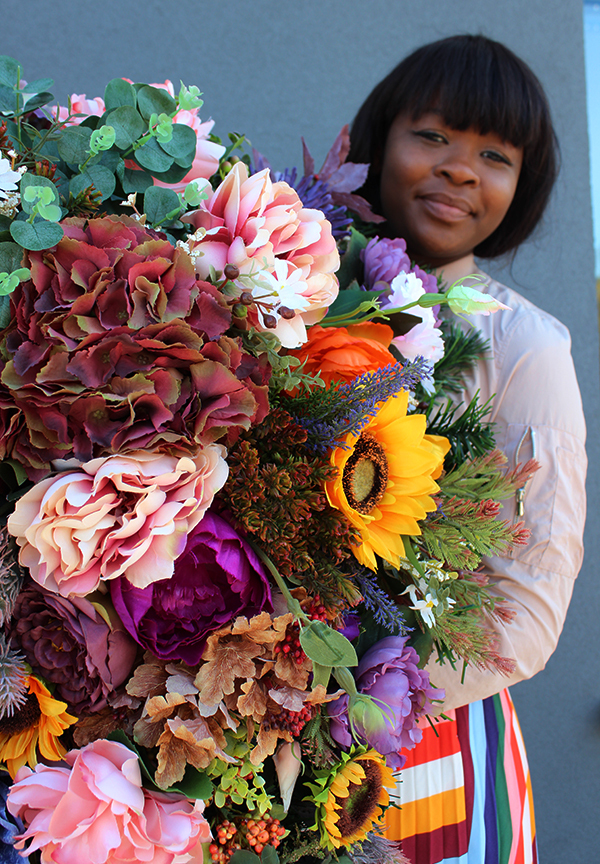 Jesień, duża kompozycja / wiązanka nagrobna, dł.100cm