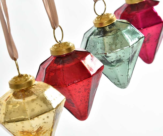 Bosco Kryształ, bombka różowy kryształ 7x9cm, kpl.6szt