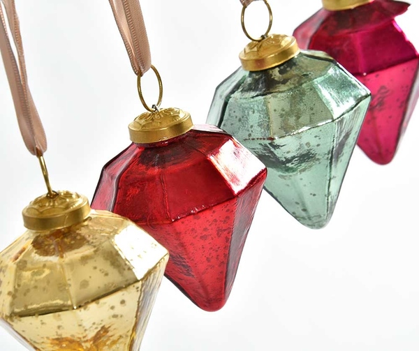 Bosco Kryształ, bombka różowy kryształ 7x9cm, kpl.6szt