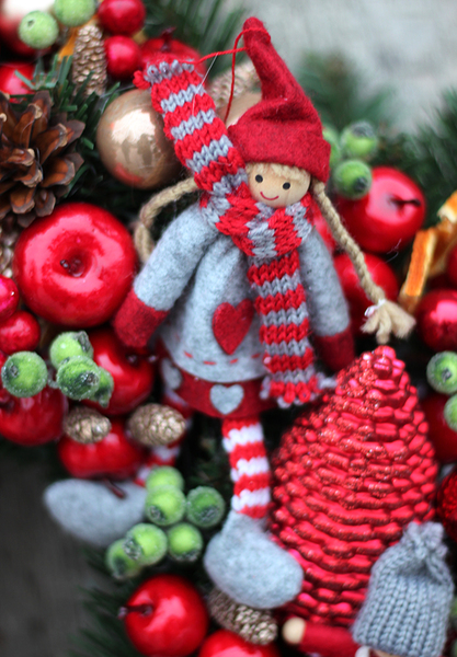 Urokliwa Wigilia, dekoracyjny wianek, śr.45cm