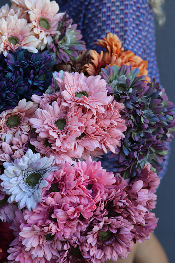 Gerbery Flamenco, bukiet różowych kwiatów, dł.51cm