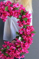 dekoracyjny różowy wianek, Bugenwilla Grecja, śr.57cm 