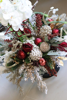 duża dekoracja świąteczna ze storczykiem, Winter Beauty Red, wys.95cm 