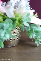 Geraya Joy, wielkanocny mini - stroik w złotym naczyniu, wys.27cm