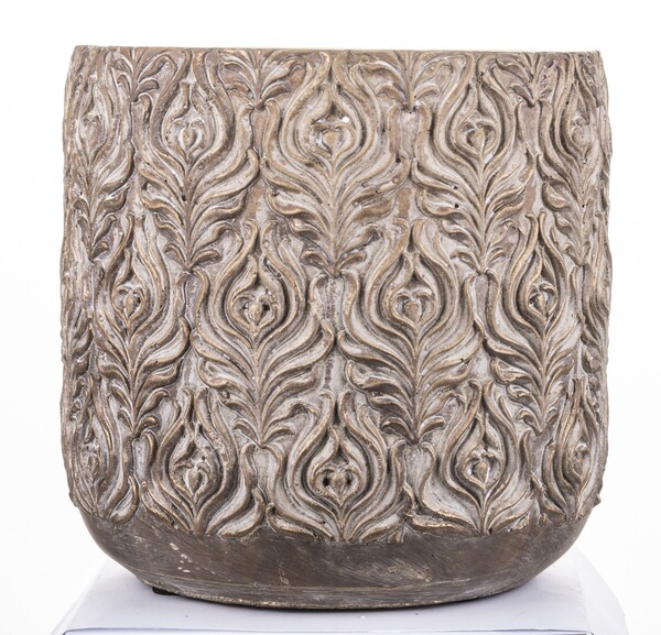 dekoracyjna złota osłonka / doniczka, Dominium, wym.21x21cm