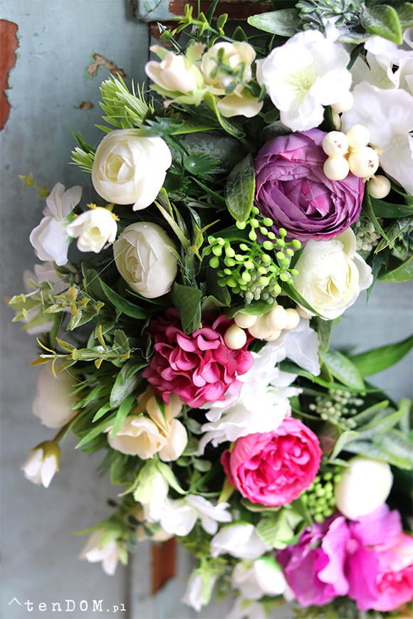 dekoracyjny wianek kwiatowy Landassa 2, śr.44cm