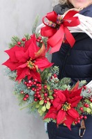 Gwiazda Betlejemska wianek stroik dekoracyjny, szer.40cm