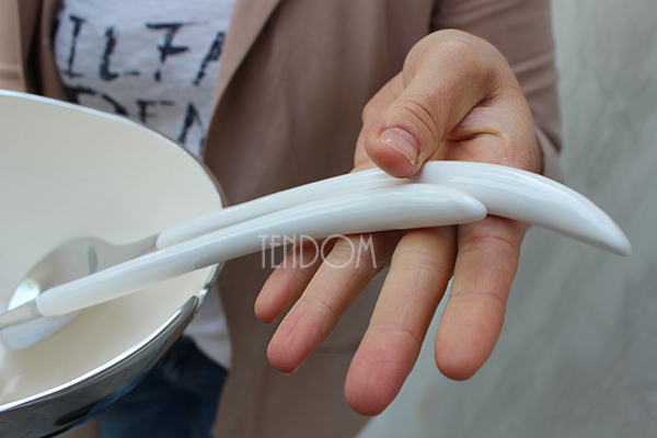 aluminiowe łyżki do sałat White, dł.36cm