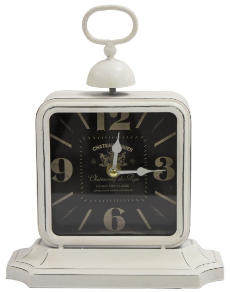 White, elegancki stojący zegar do gabinetu, wym.25.5x20x10.5cm