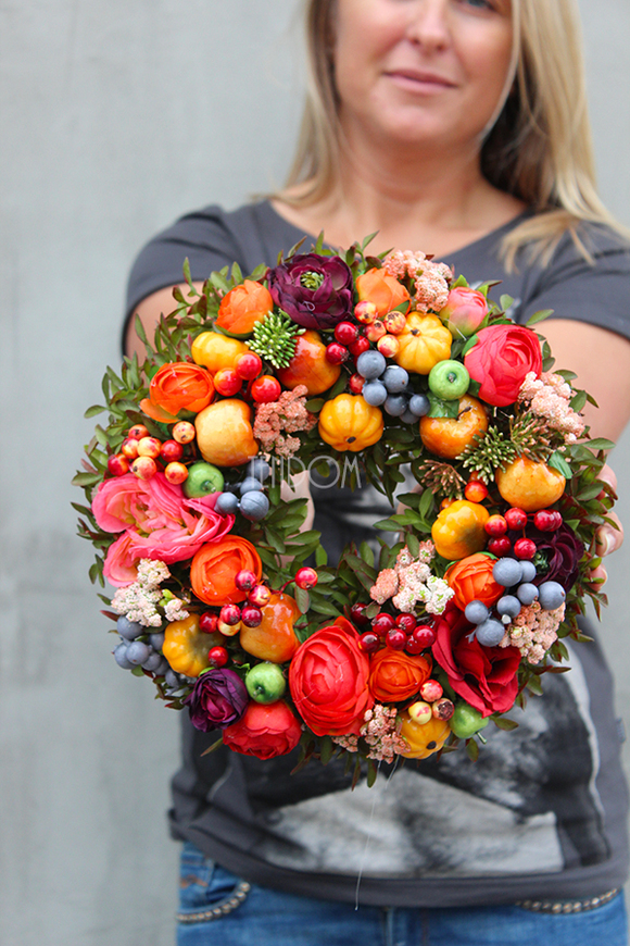 efektowny wianek Jesień u Progu o śr.25cm  