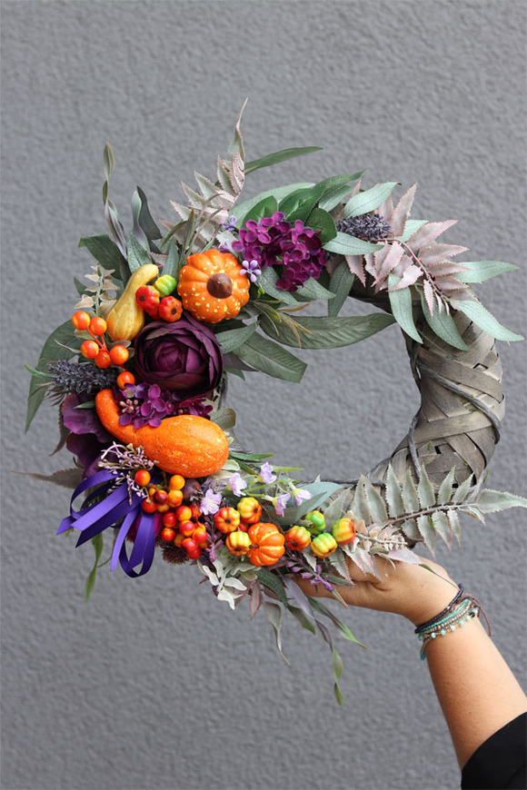 Augustino Pumpkin, jesienny wianek z owocami, śr.36cm  