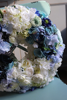 Blue Garden, bardzo bogaty wianek z hortensji, śr.48cm