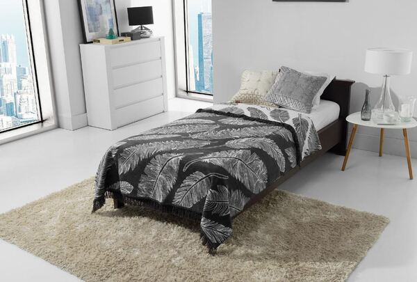 Jungle Grey, koc pled narzuta, wym.150x200cm