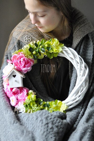 Bella Primavera duży wianek na drzwi, śr.33cm 