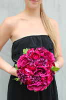 Fuksja Box, kompozycja kwiatowa / bukiet / Flowerbox, wys.26cm